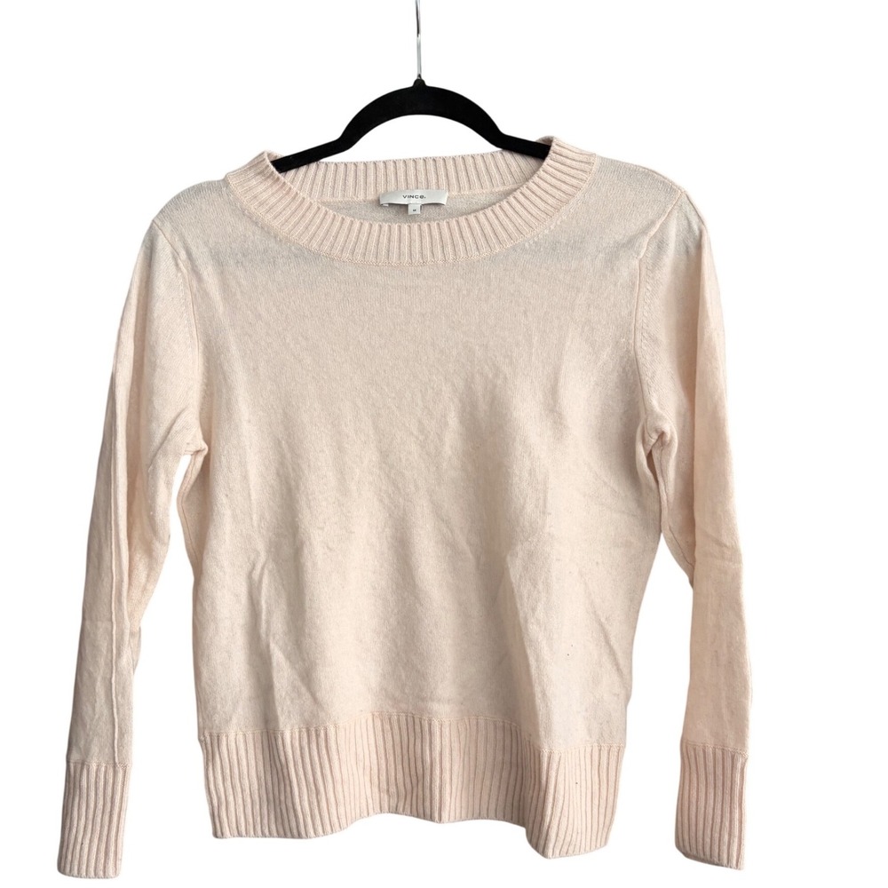 Vince Size M Light Pink‎ 100% Cashmere Crew Neck Sweater